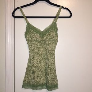 Green Floral Tank Top